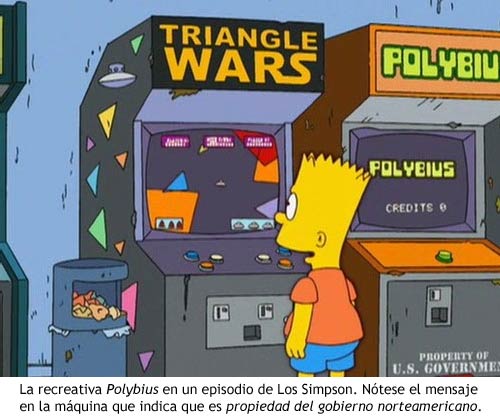 Polybius - La máquina en un episodio de Los Simpson