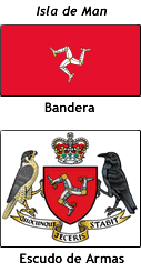 Bandera y Escudo de la Isla de Man