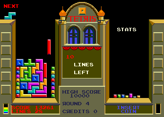 Pantalla del juego Tetris