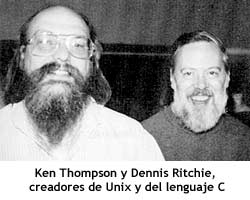 Ken Thompson y Dennis Ritchie