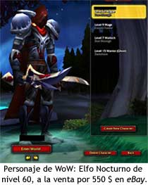World of Warcraft - Elfo de nivel 60 a la venta en eBay