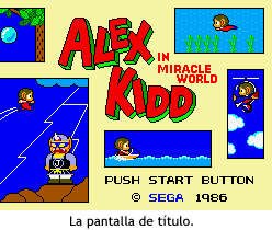 Alex Kidd in Miracle World - Pantalla de título