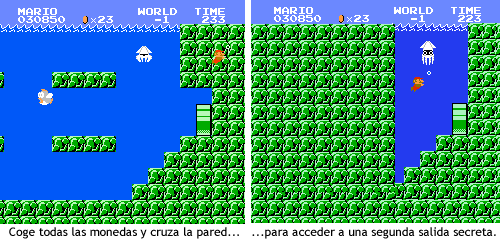 Super Mario Bros - Salida secreta del Minus World