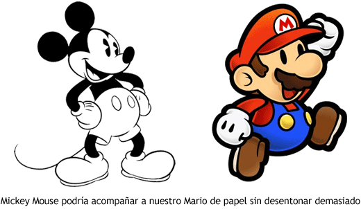 Mickey Mouse y Paper Mario