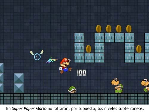 En Super Paper Mario no faltarán los niveles subterráneos.