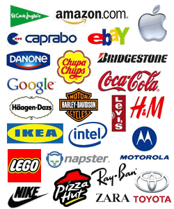 Diversos logotipos de marcas comerciales