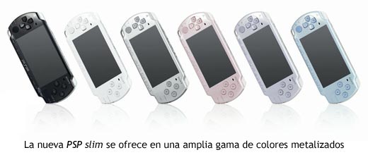 Los nuevos colores de PSP slim
