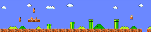 Inicio del primer nivel de Super Mario Bros.