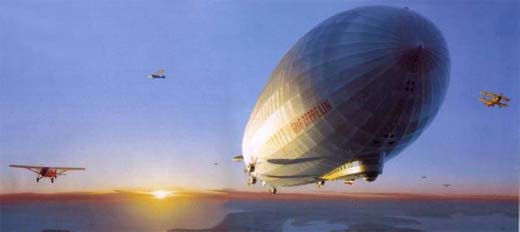 Recreación del Graff Zeppelin en pleno vuelo