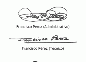 La evolución de la firma de Francisco Pérez