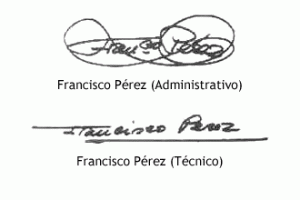 La evolución de la firma de Francisco Pérez