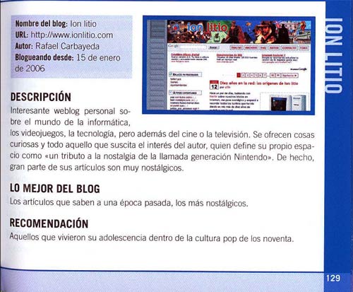 La gran guía de los Blogs 2008 - ion litio