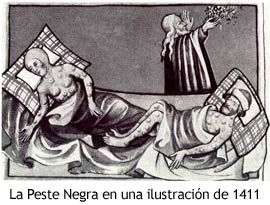 Peste Negra - Ilustración de 1411