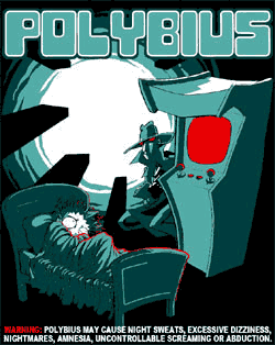 Polybius - Camiseta cómica sobre el videojuego
