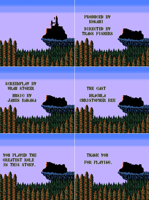 Castlevania de NES - Créditos