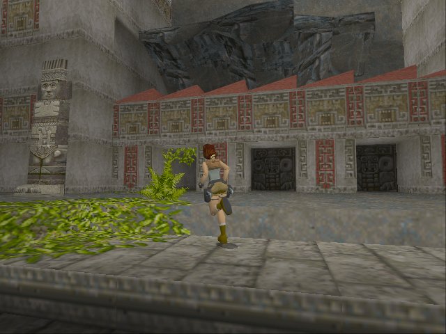 Captura de pantalla de la versión 3dfx del primer "Tomb Raider"